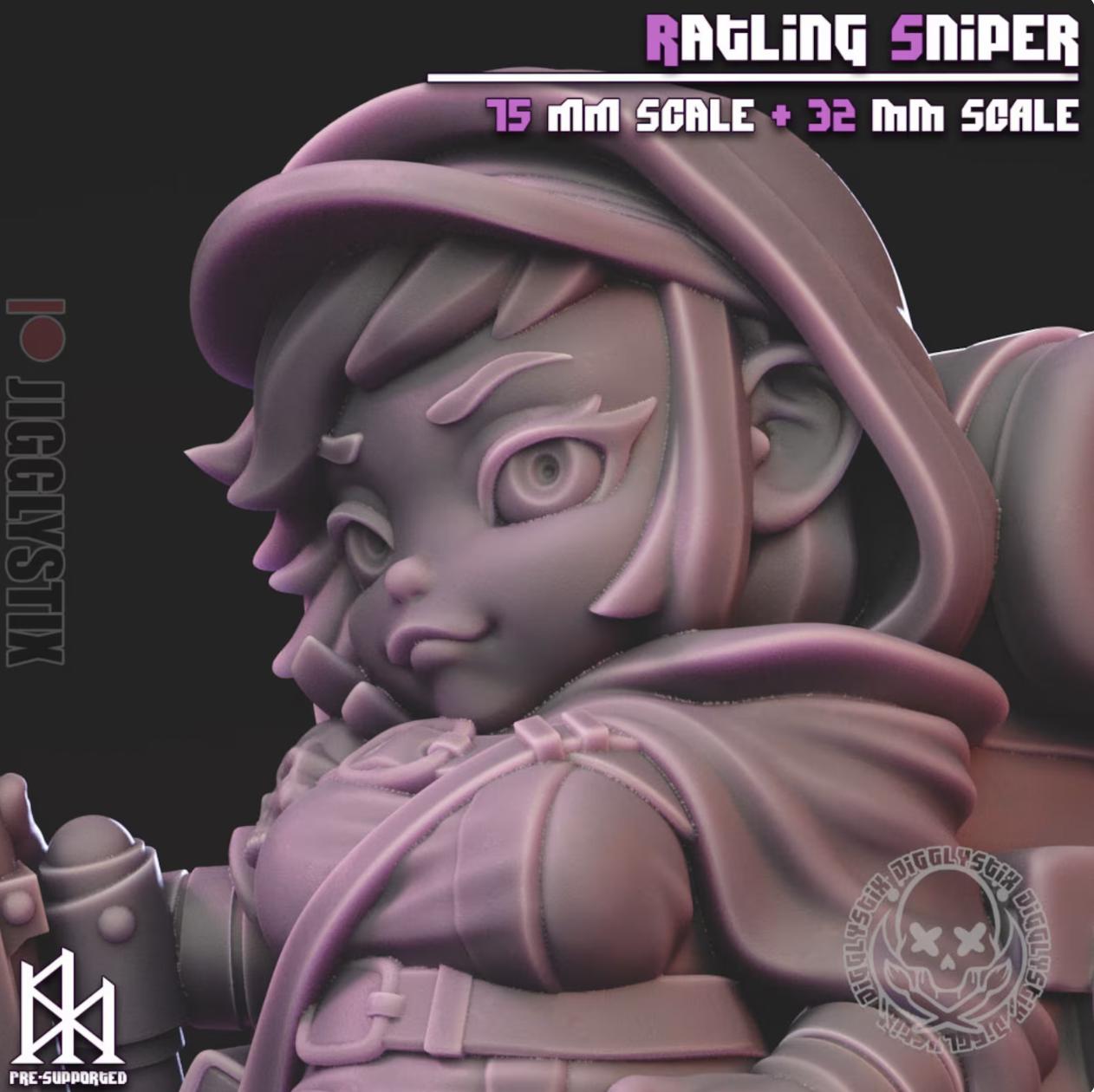 Ratling Sniper Pin Up Miniature | Jigglystix