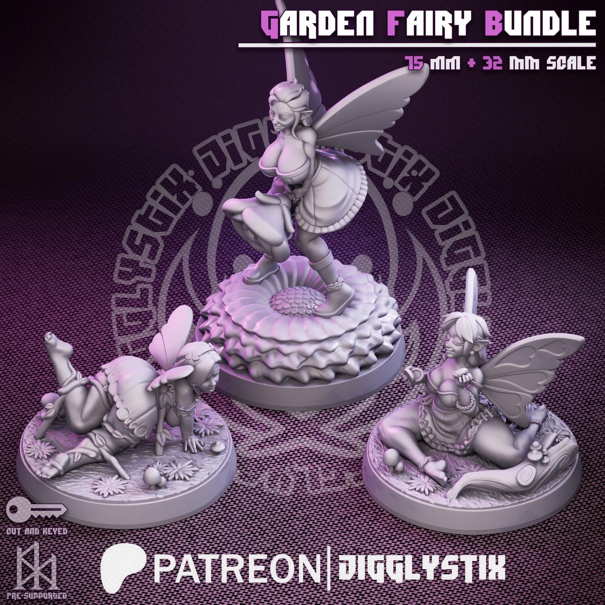 Curvy Fairy Bundle Pin Up Miniatures | Jigglystix