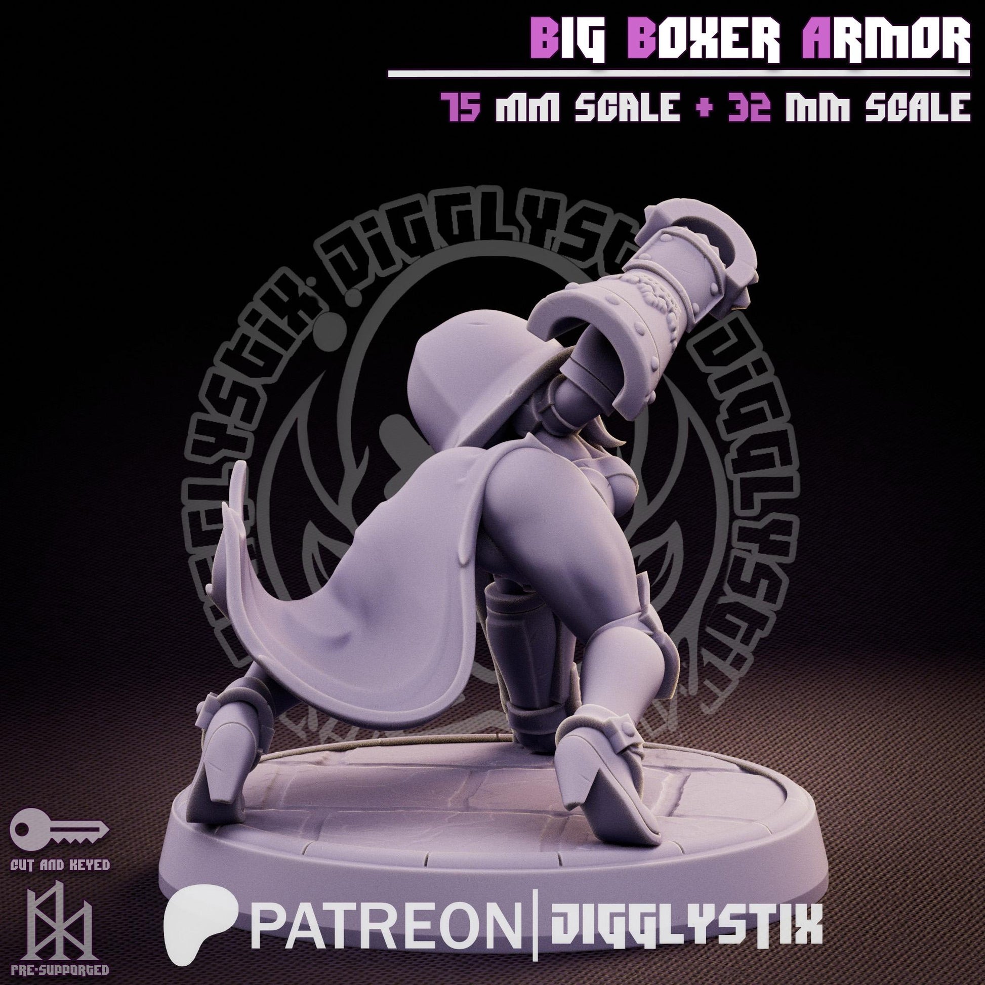 Big Boxer Armor Soldier Pin Up Miniature | Jigglystix
