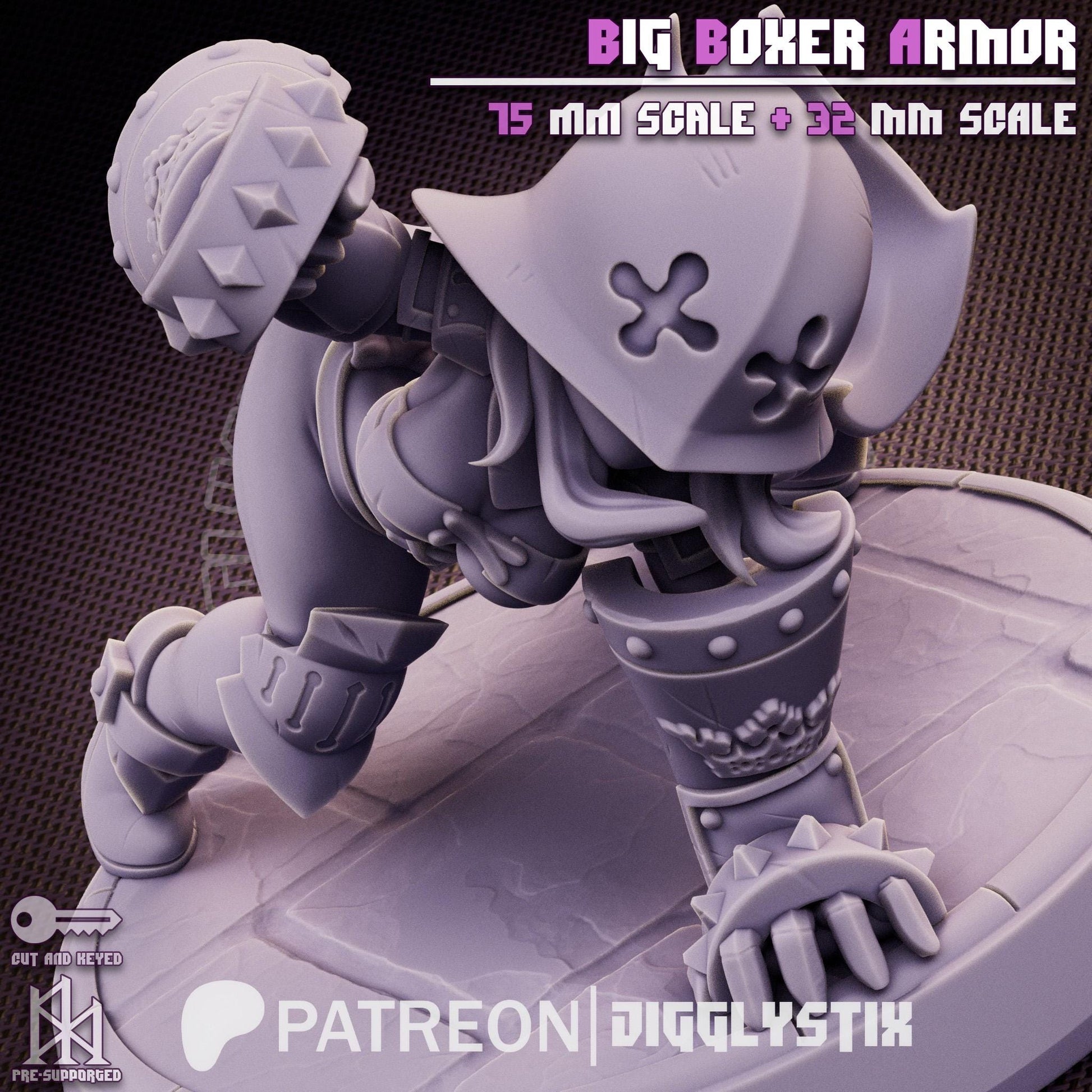 Big Boxer Armor Soldier Pin Up Miniature | Jigglystix