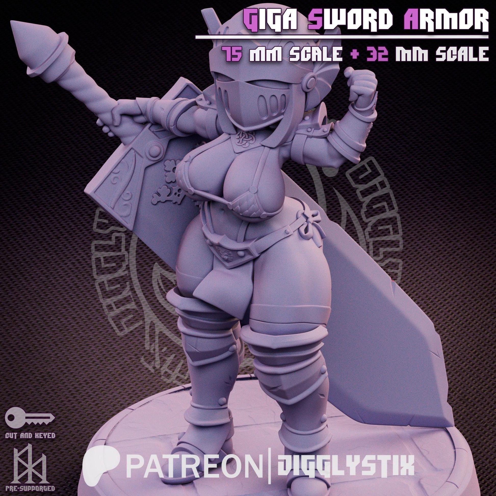 Giga Sword Armor Soldier Pin Up Miniature | Jigglystix