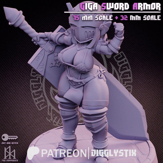 Giga Sword Armor Soldier Pin Up Miniature | Jigglystix