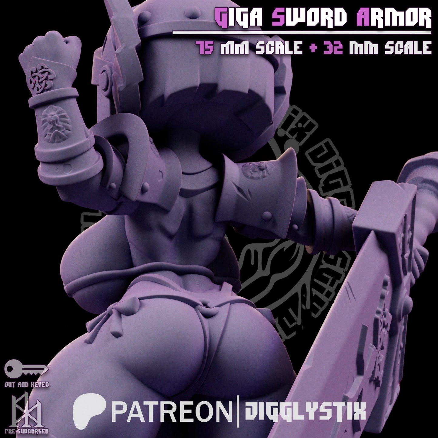 Giga Sword Armor Soldier Pin Up Miniature | Jigglystix