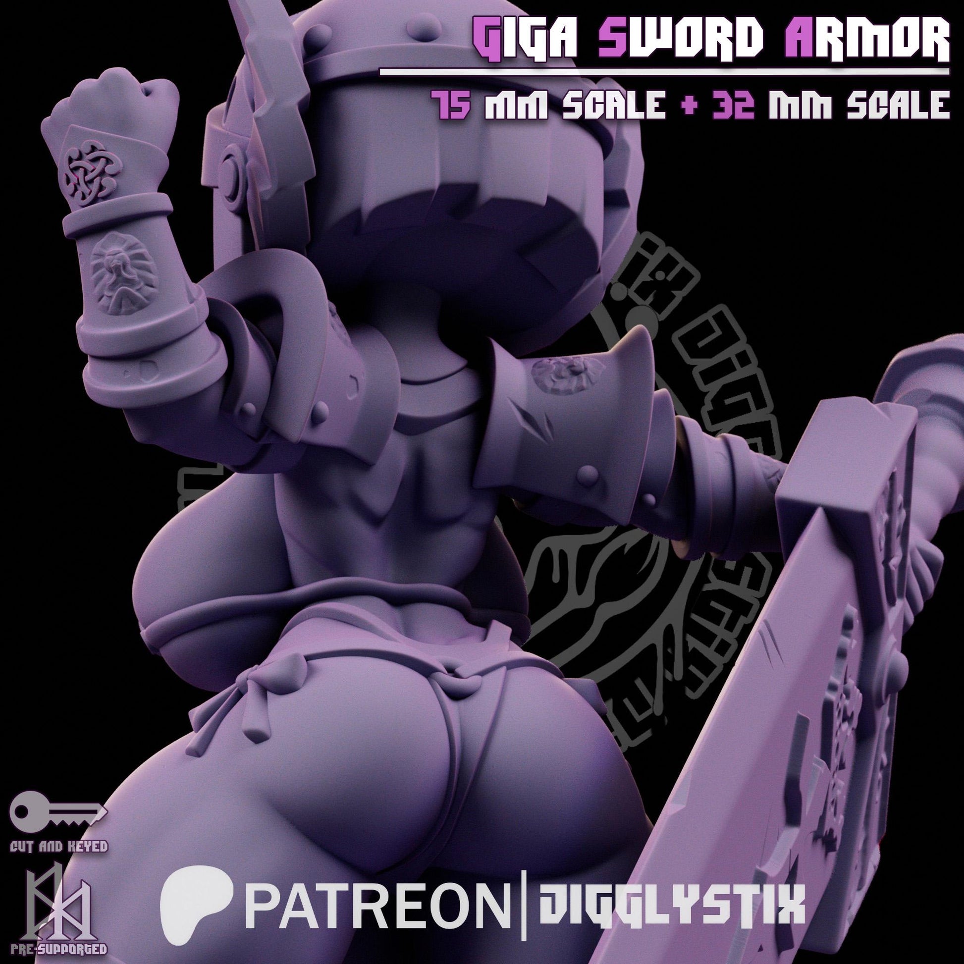 Giga Sword Armor Soldier Pin Up Miniature | Jigglystix