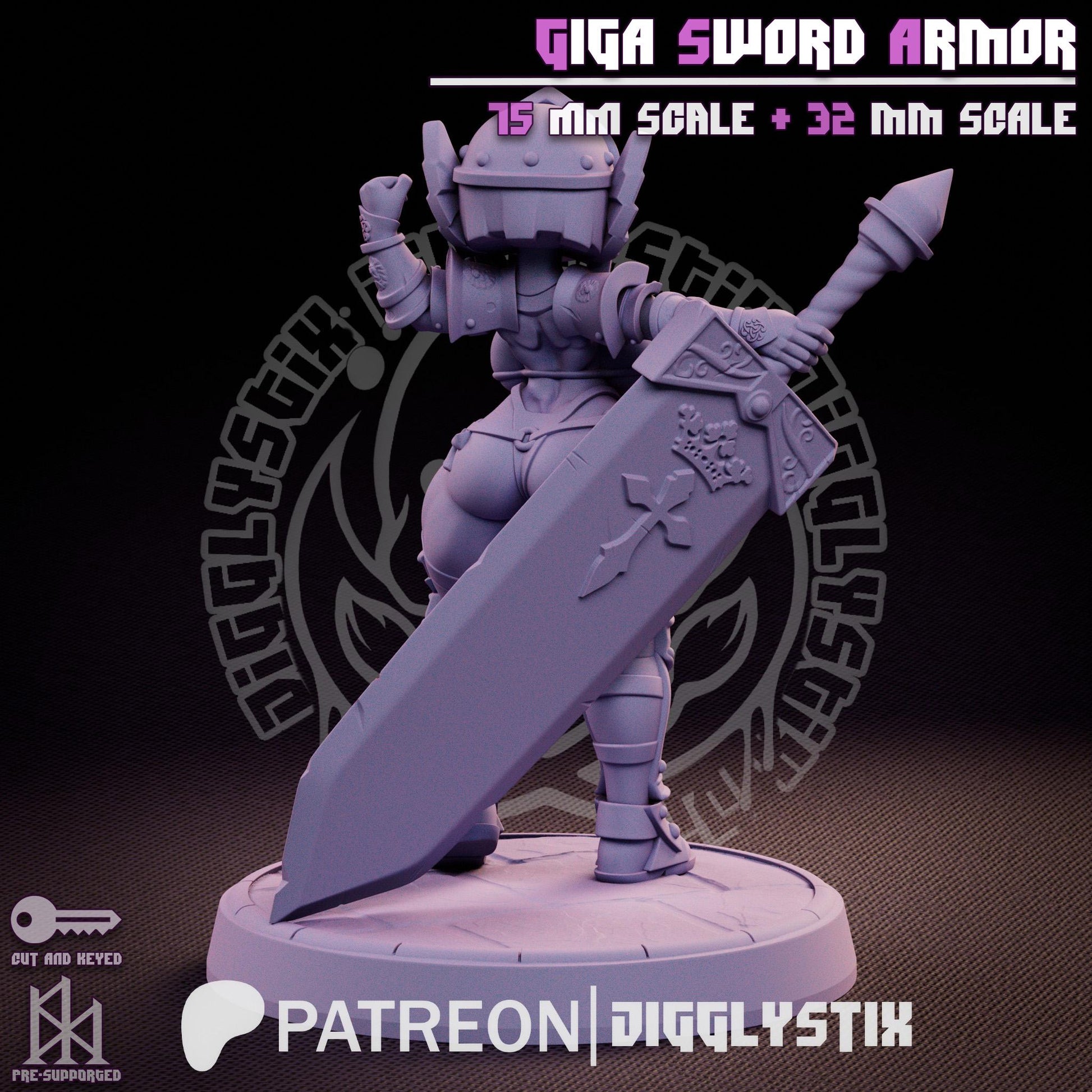 Giga Sword Armor Soldier Pin Up Miniature | Jigglystix