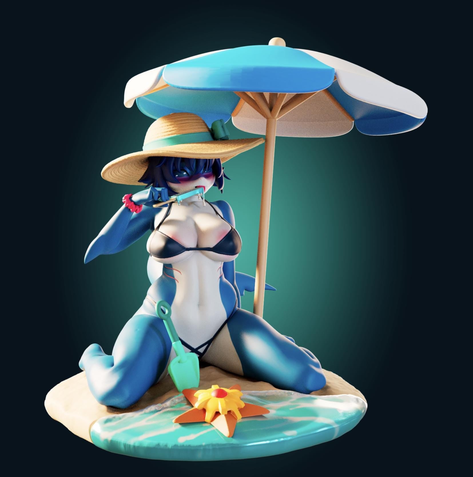 Shark Girl Model Kit | 3D Resin Print Figurine | Officer Rhu