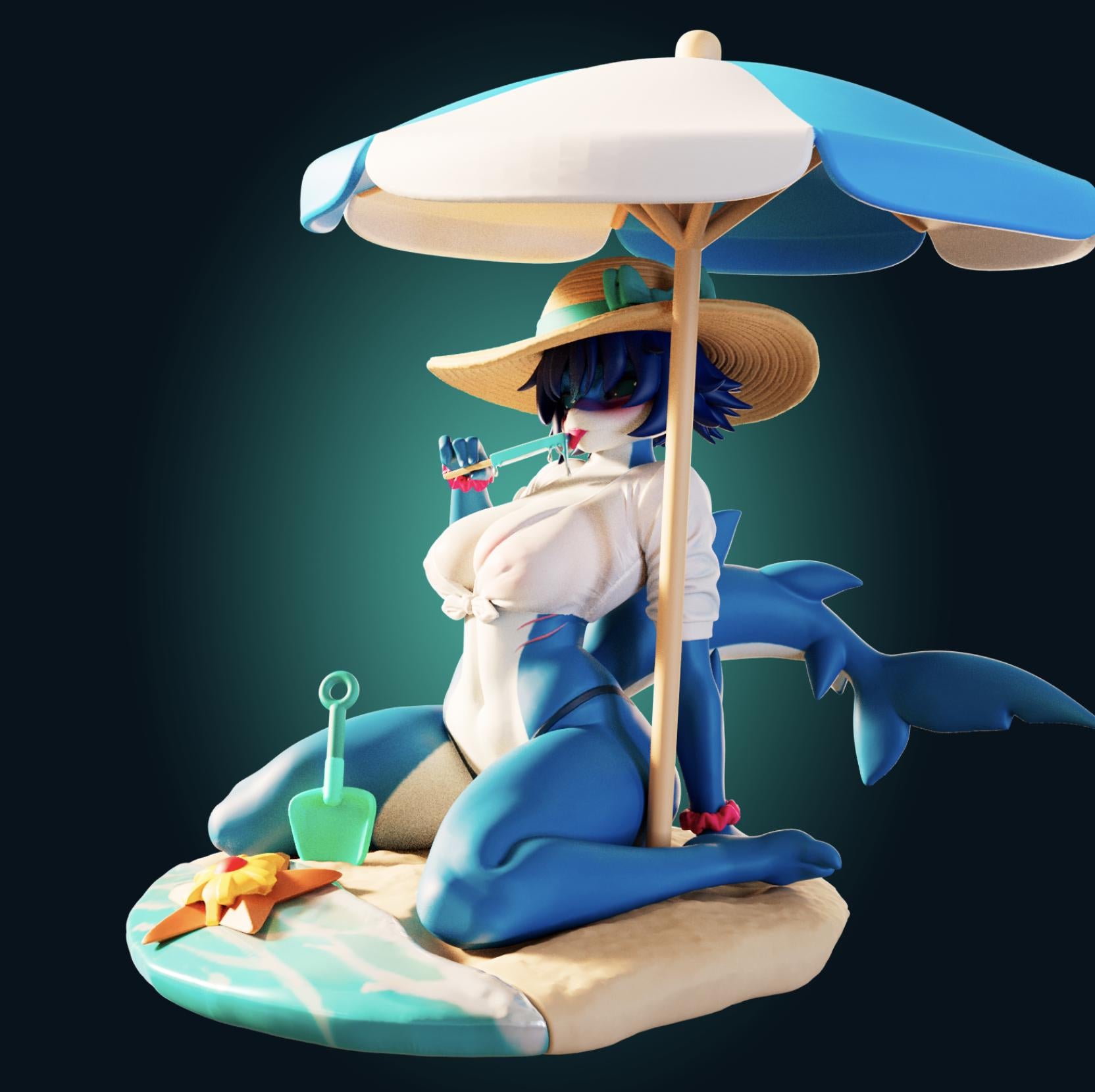 Shark Girl Model Kit | 3D Resin Print Figurine | Officer Rhu