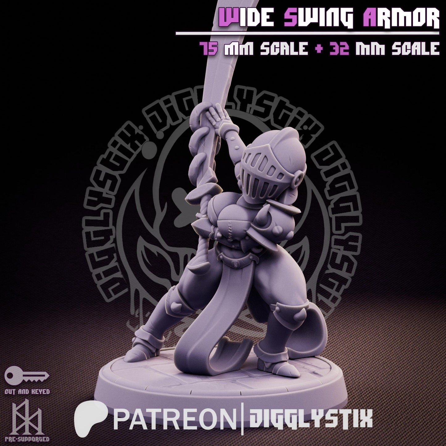 Wide Swing Armor Soldier Pin Up Miniature | Jigglystix