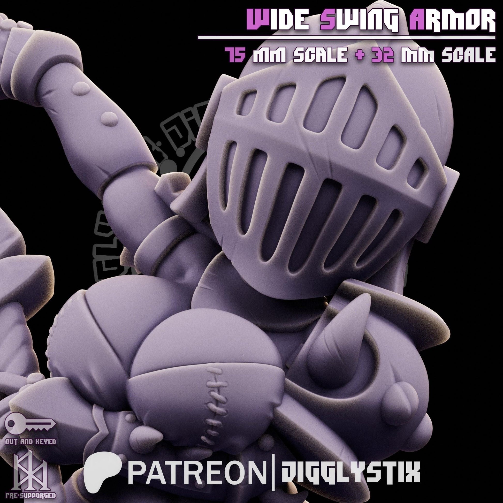 Wide Swing Armor Soldier Pin Up Miniature | Jigglystix