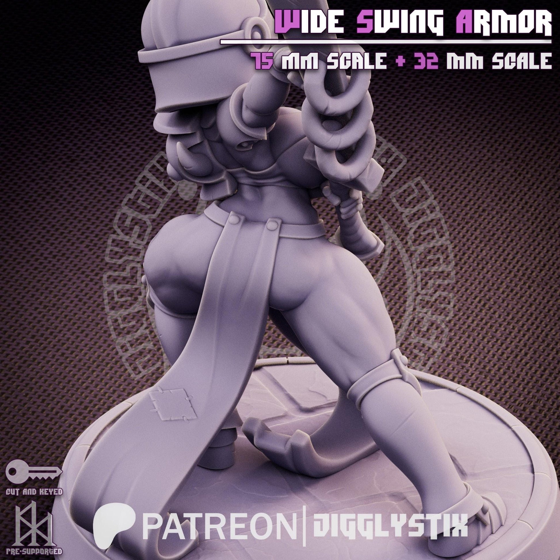 Wide Swing Armor Soldier Pin Up Miniature | Jigglystix