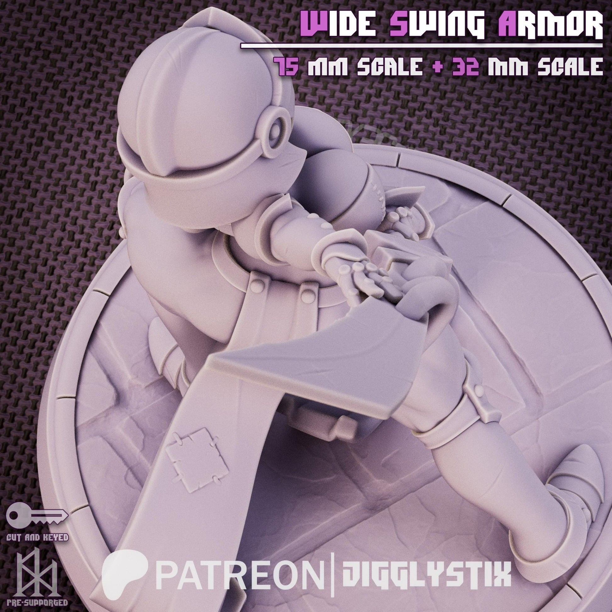 Wide Swing Armor Soldier Pin Up Miniature | Jigglystix