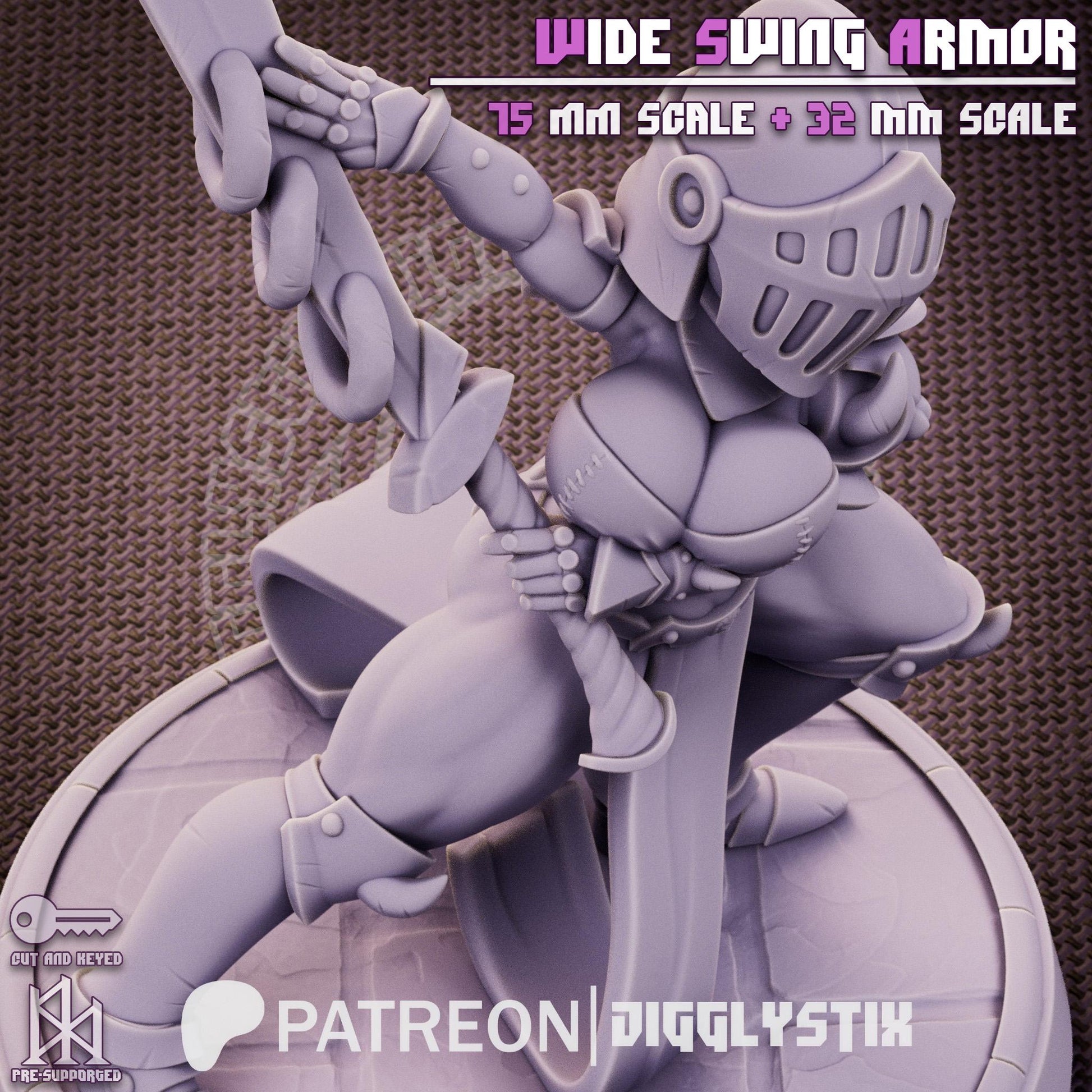Wide Swing Armor Soldier Pin Up Miniature | Jigglystix