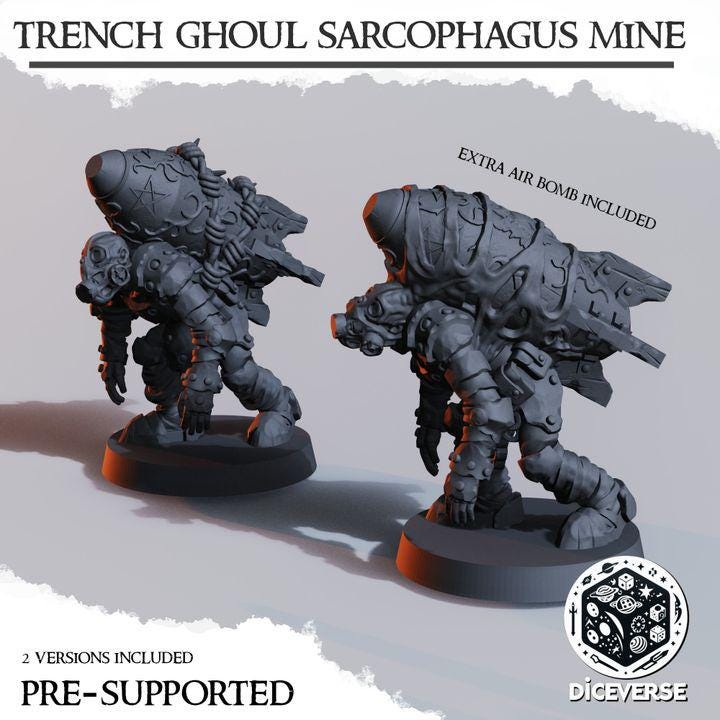 Trengh Ghoul Sarcophagus Mine 32mm | Trench Crusade | Diceverse