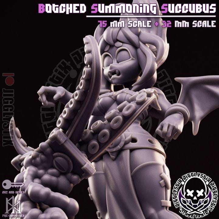 Botched Summoning Succubus Pin Up Miniature | Jigglystix