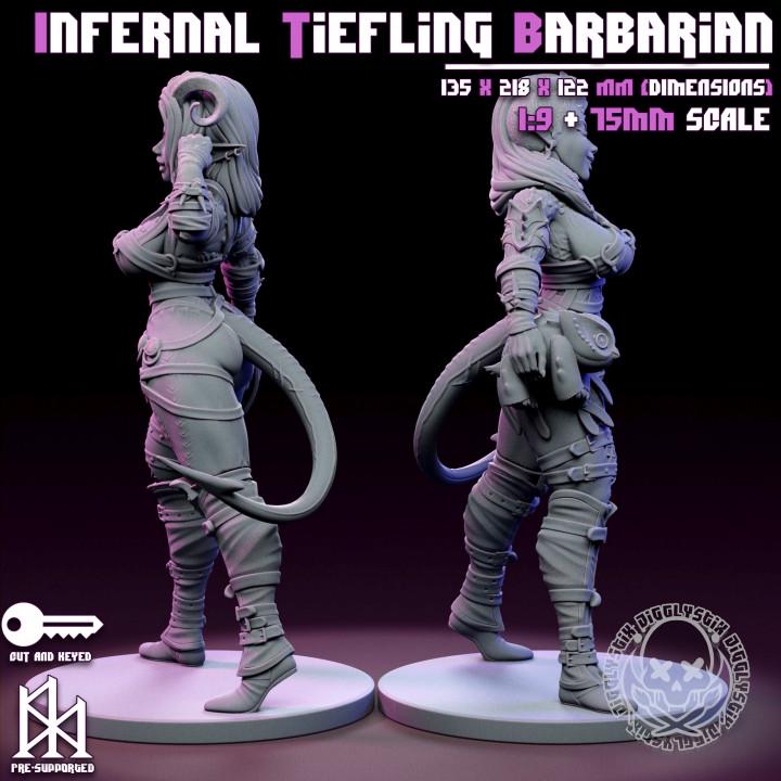 Infernal Tiefling Barbarian Pin Up Miniature | Jigglystix