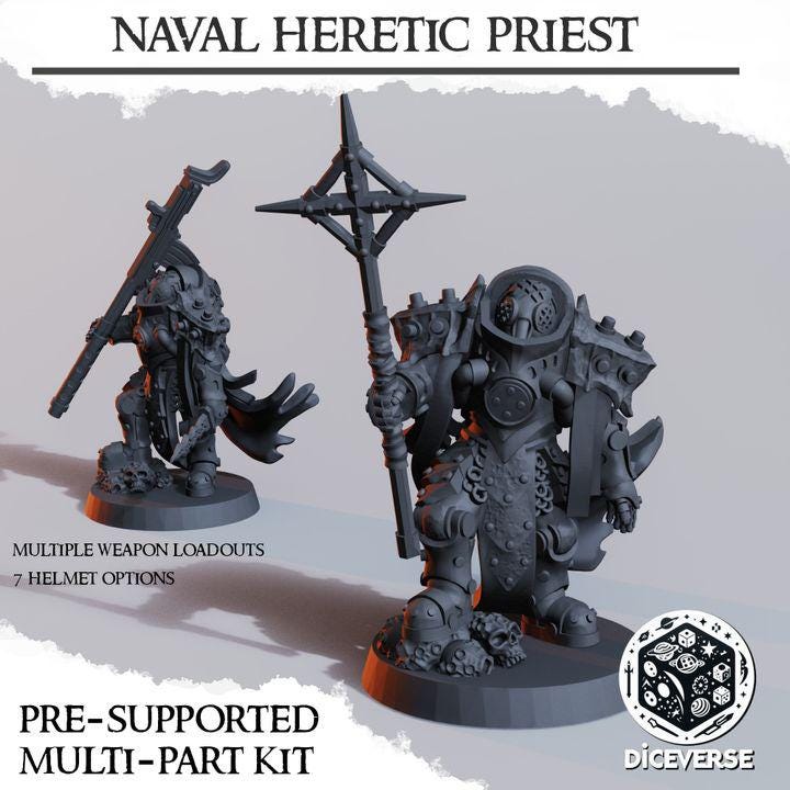 Naval Heretic Priest | 32mm Scale | Trench Crusade | Diceverse