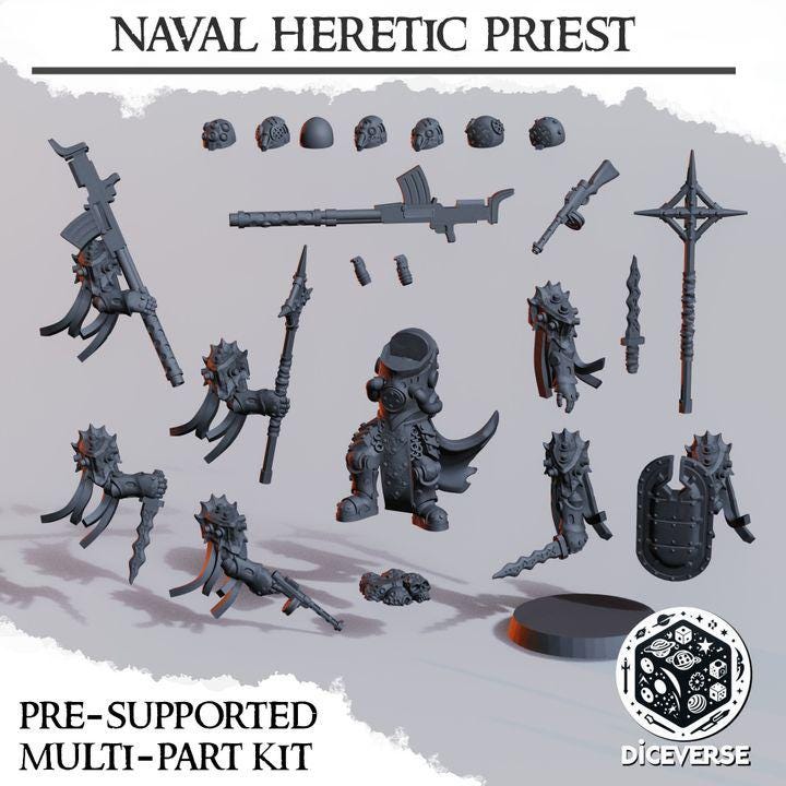 Naval Heretic Priest 32mm | Trench Crusade | Diceverse