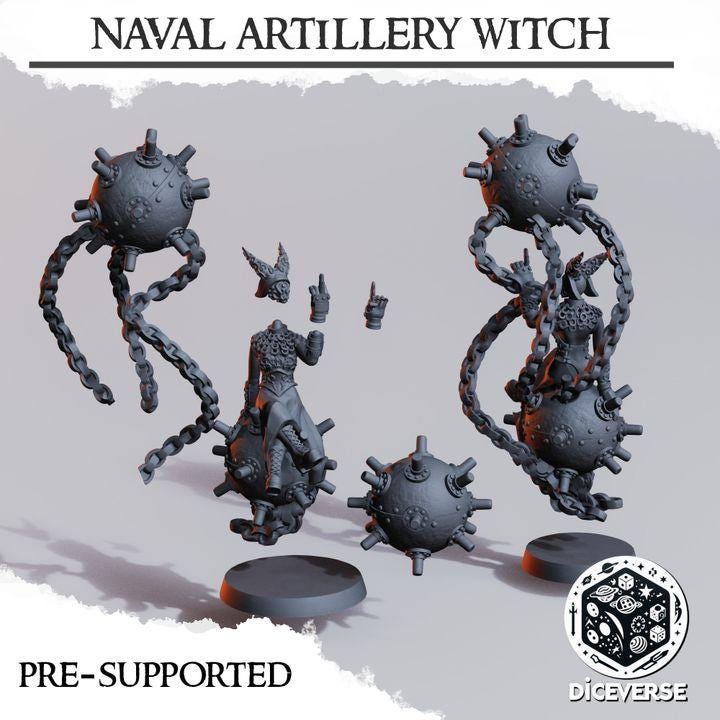 Naval Artillery Witch 32mm | Trench Crusade | Diceverse