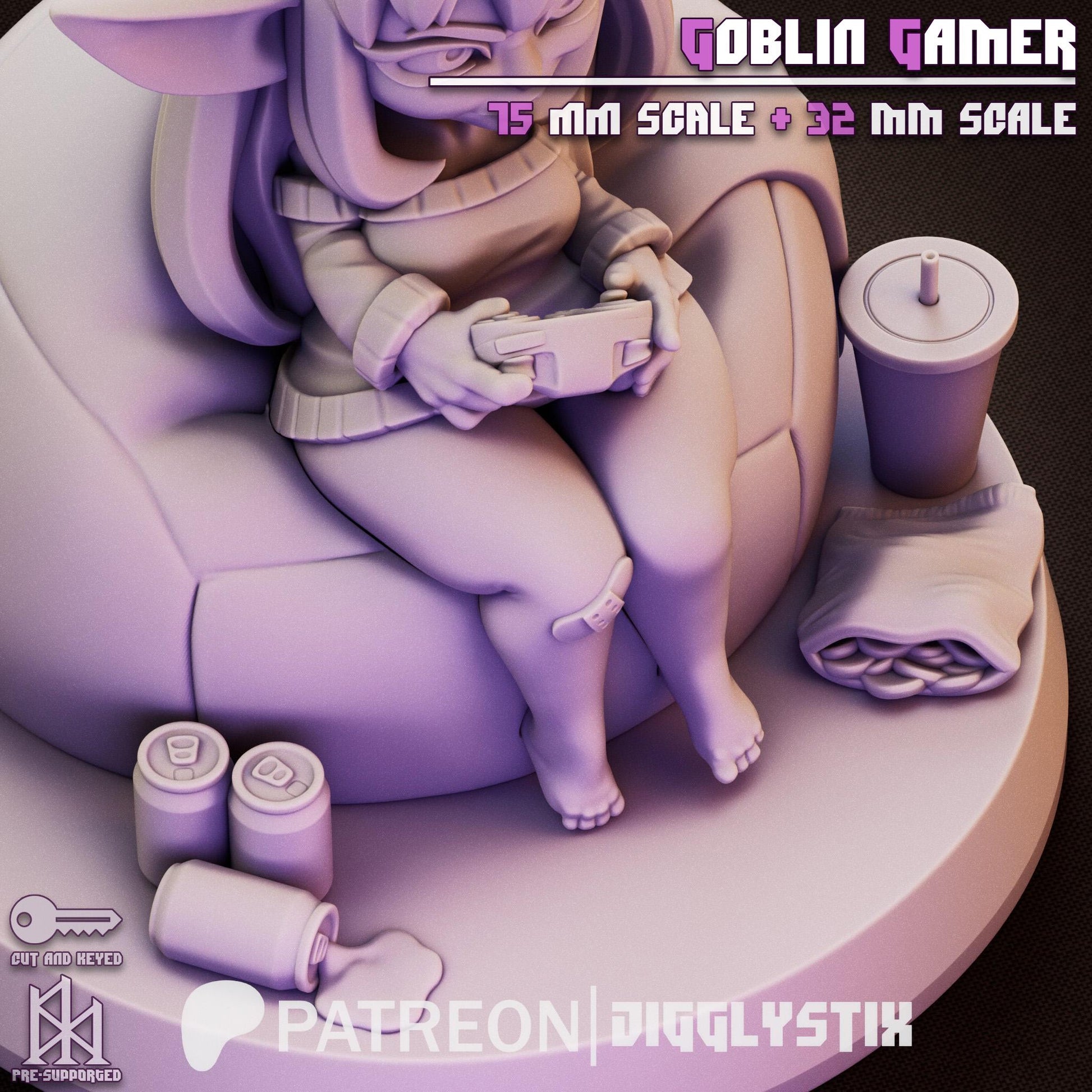 Goblin Gamer Pin Up Miniature | Jigglystix