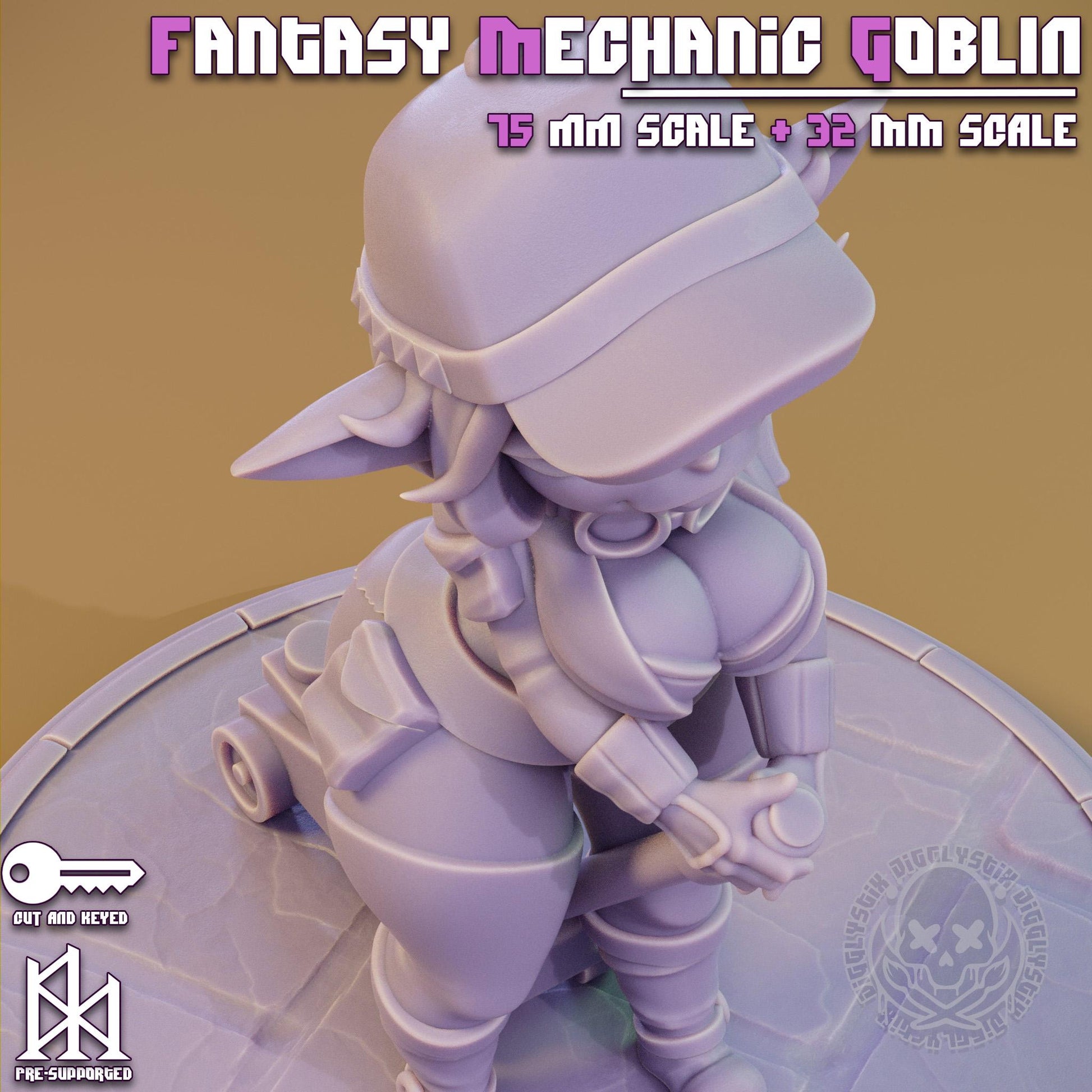 Fantasy Mechanic Goblin Pin Up Miniature | Jigglystix
