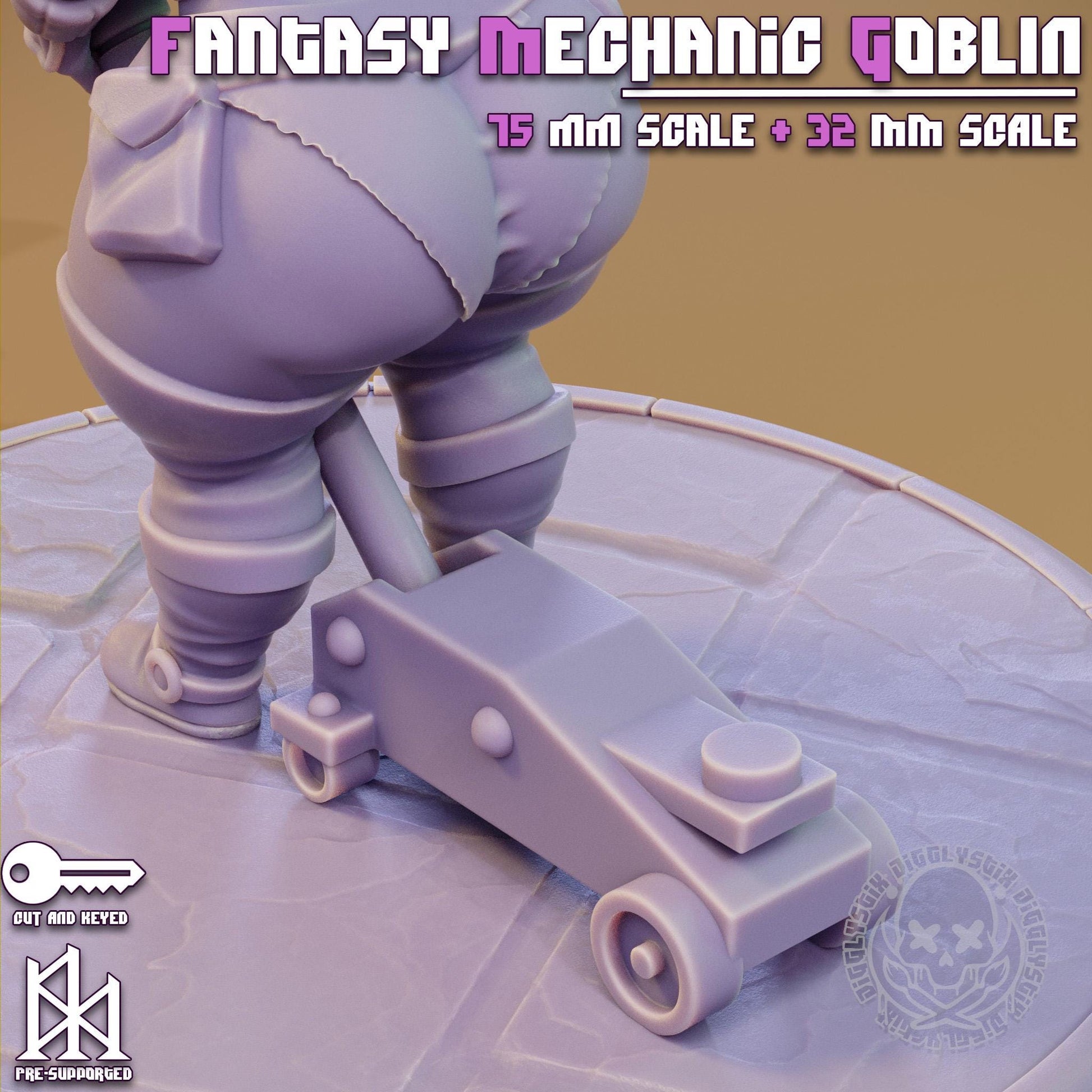 Fantasy Mechanic Goblin Pin Up Miniature | Jigglystix