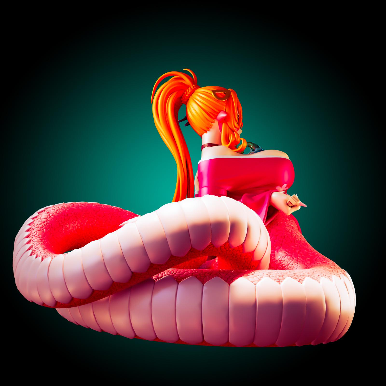 Miia Inspired Snake Girl Model Kit | 3D Resin Print Figurine | Officer Rhu