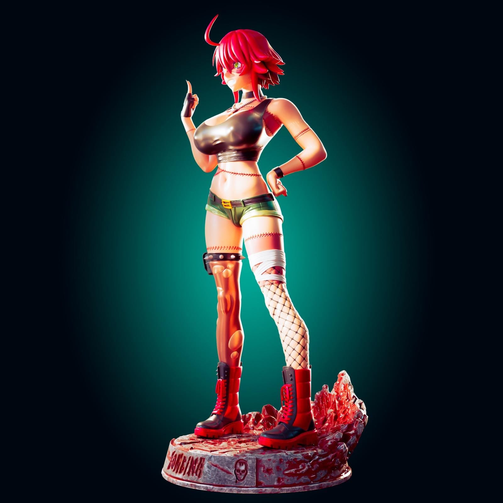 Zombina Inspired Monster Girl Model Kit | 3D Resin Print Figurine | Officer Rhu