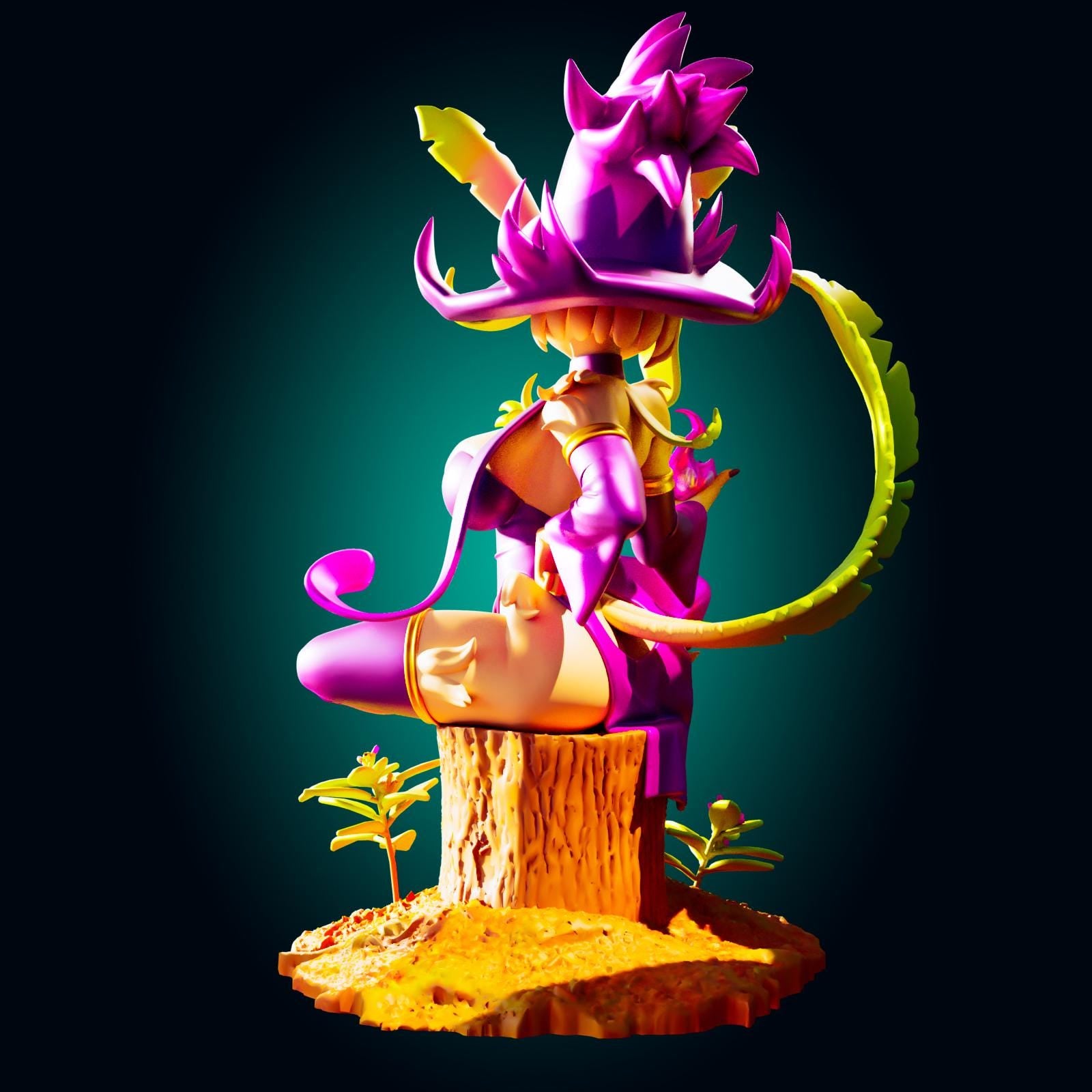 Leaf Fox Girl Model Kit | 3D Resin Print Figurine | Officer Rhu
