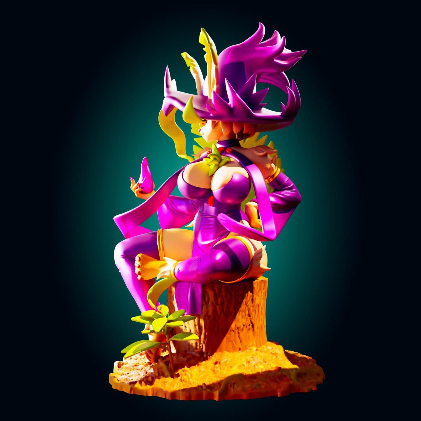 Leaf Fox Girl Model Kit | 3D Resin Print Figurine | Officer Rhu