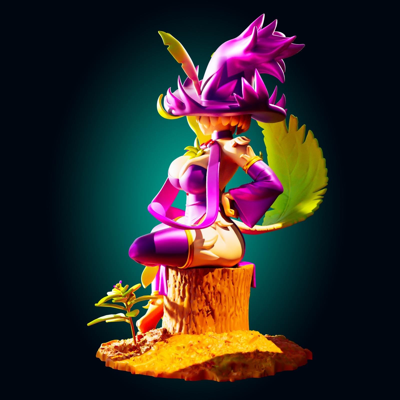 Leaf Fox Girl Model Kit | 3D Resin Print Figurine | Officer Rhu