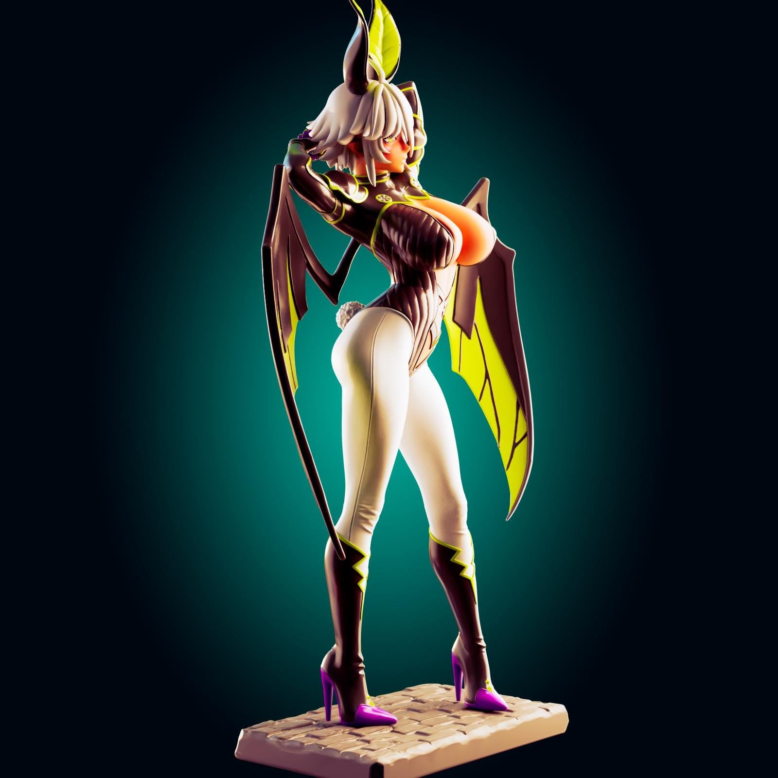 Demon Bat Girl Pin Up Model Kit | 3D Resin Print Figurine | Officer Rhu