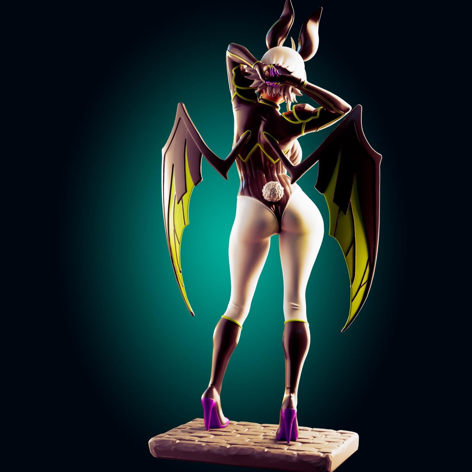 Demon Bat Girl Pin Up Model Kit | 3D Resin Print Figurine | Officer Rhu