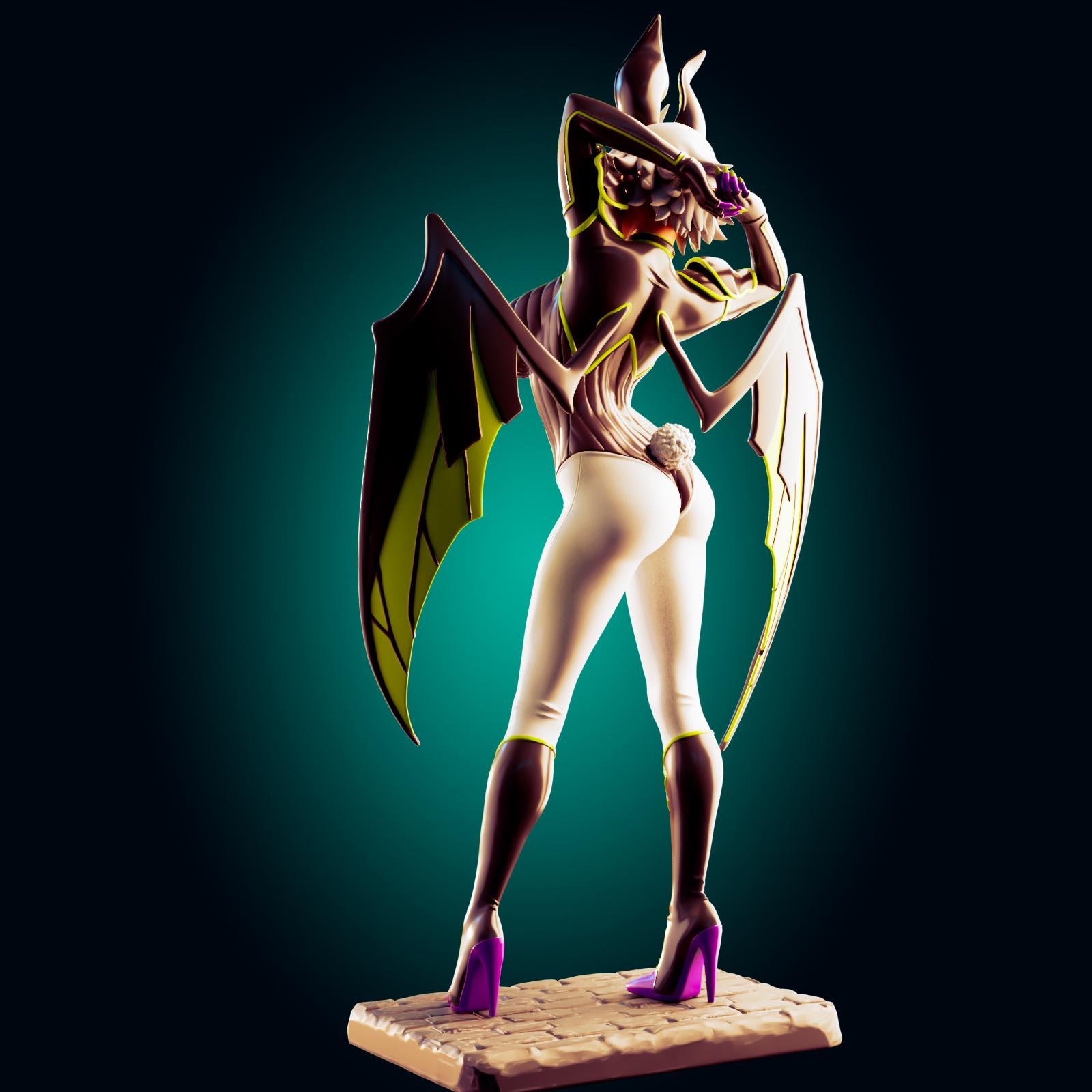 Demon Bat Girl Pin Up Model Kit | 3D Resin Print Figurine | Officer Rhu