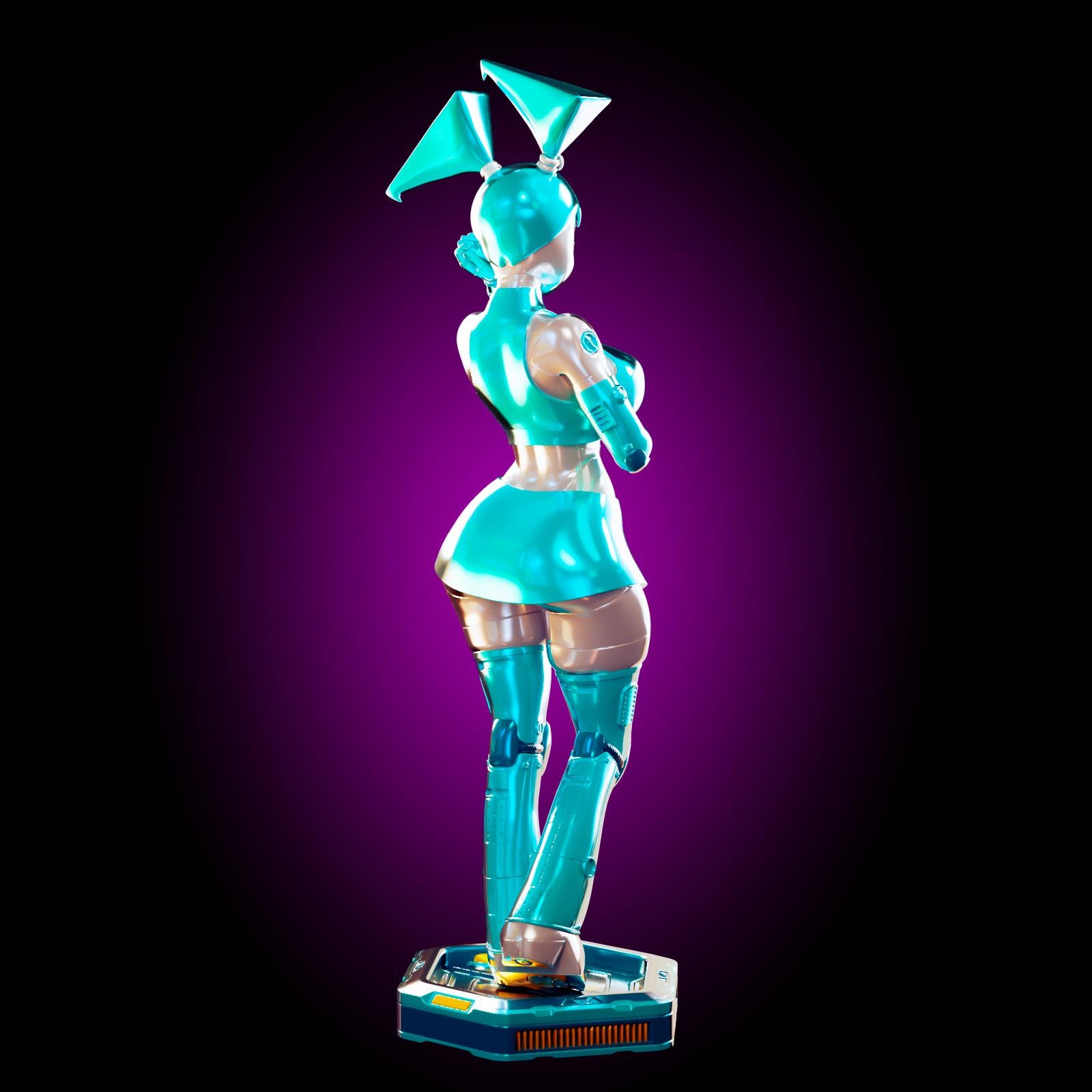 Robot Girl Pin Up Model Kit | 3D Resin Print Figurine | Officer Rhu