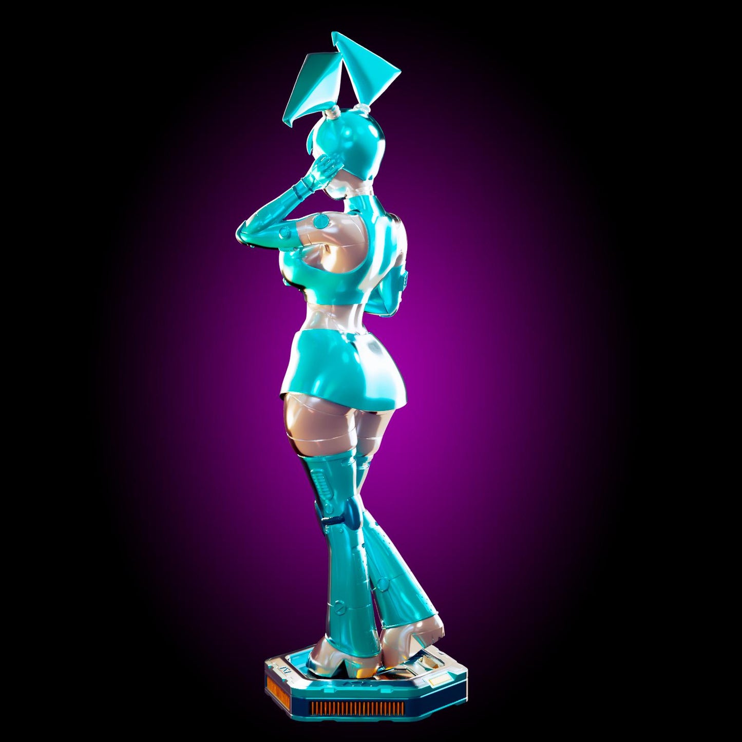 Robot Girl Pin Up Model Kit | 3D Resin Print Figurine | Officer Rhu