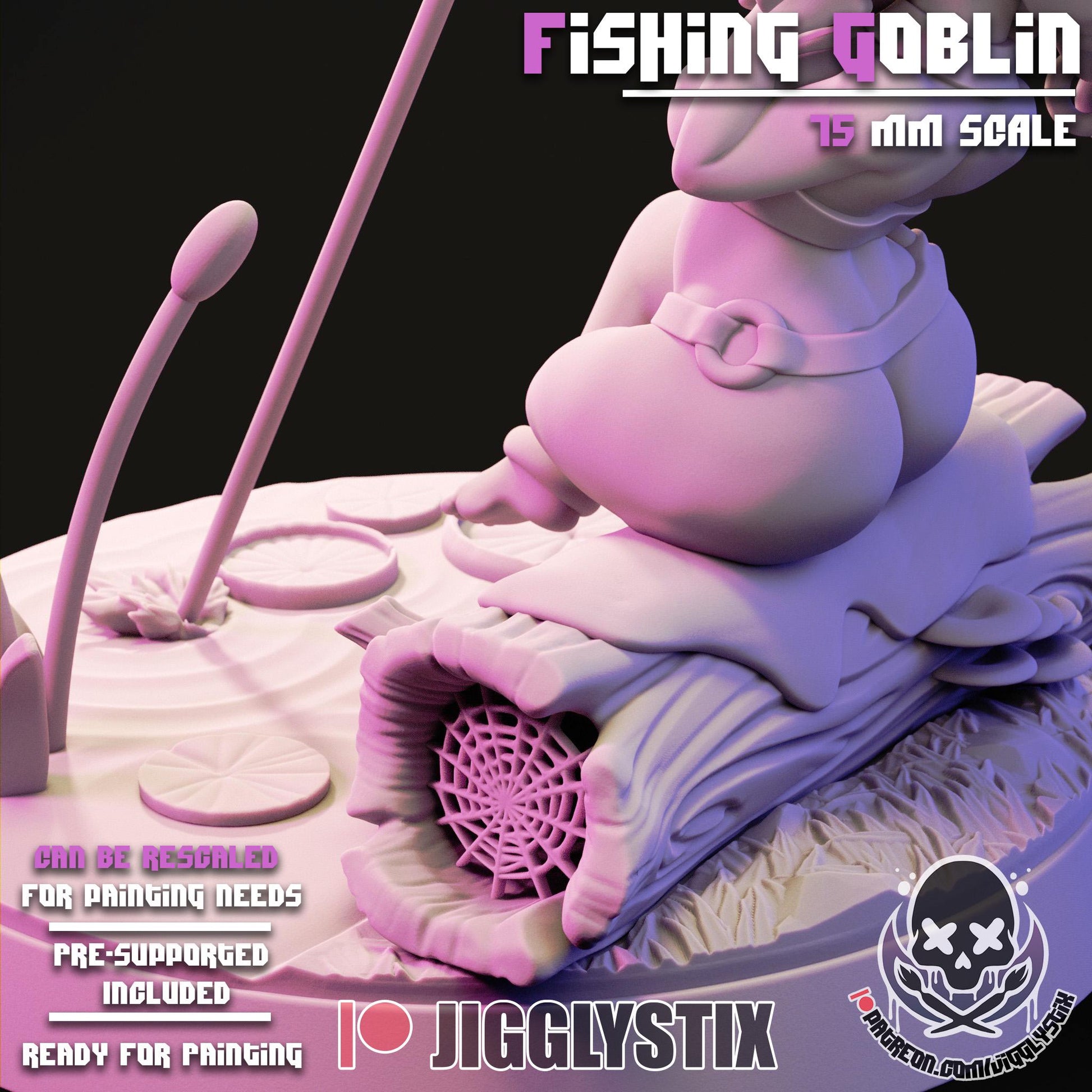 Fishing Goblin Pin Up Miniature | Jigglystix