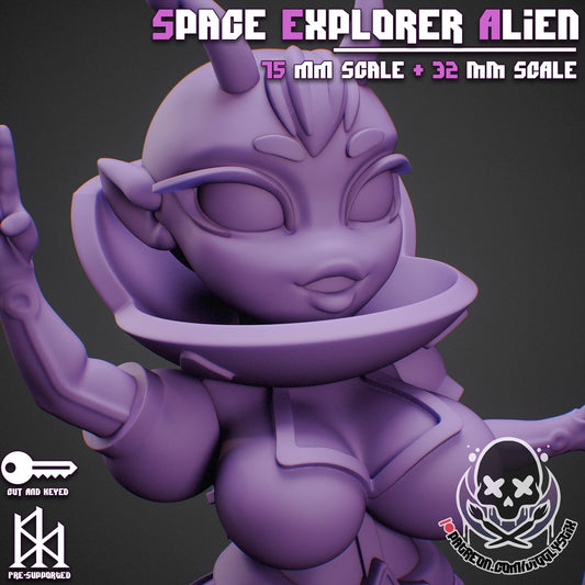 Space Explorer Alien Pin Up Miniature | Jigglystix