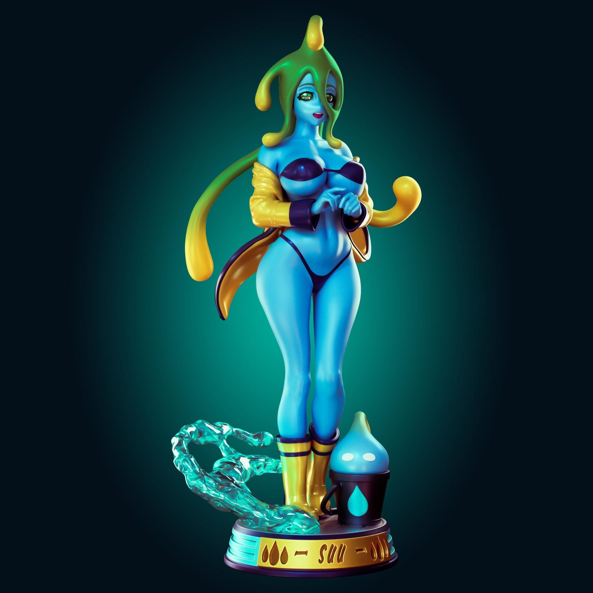 Suu Inspired Slime Girl Model Kit | 3D Resin Print Figurine | Officer Rhu