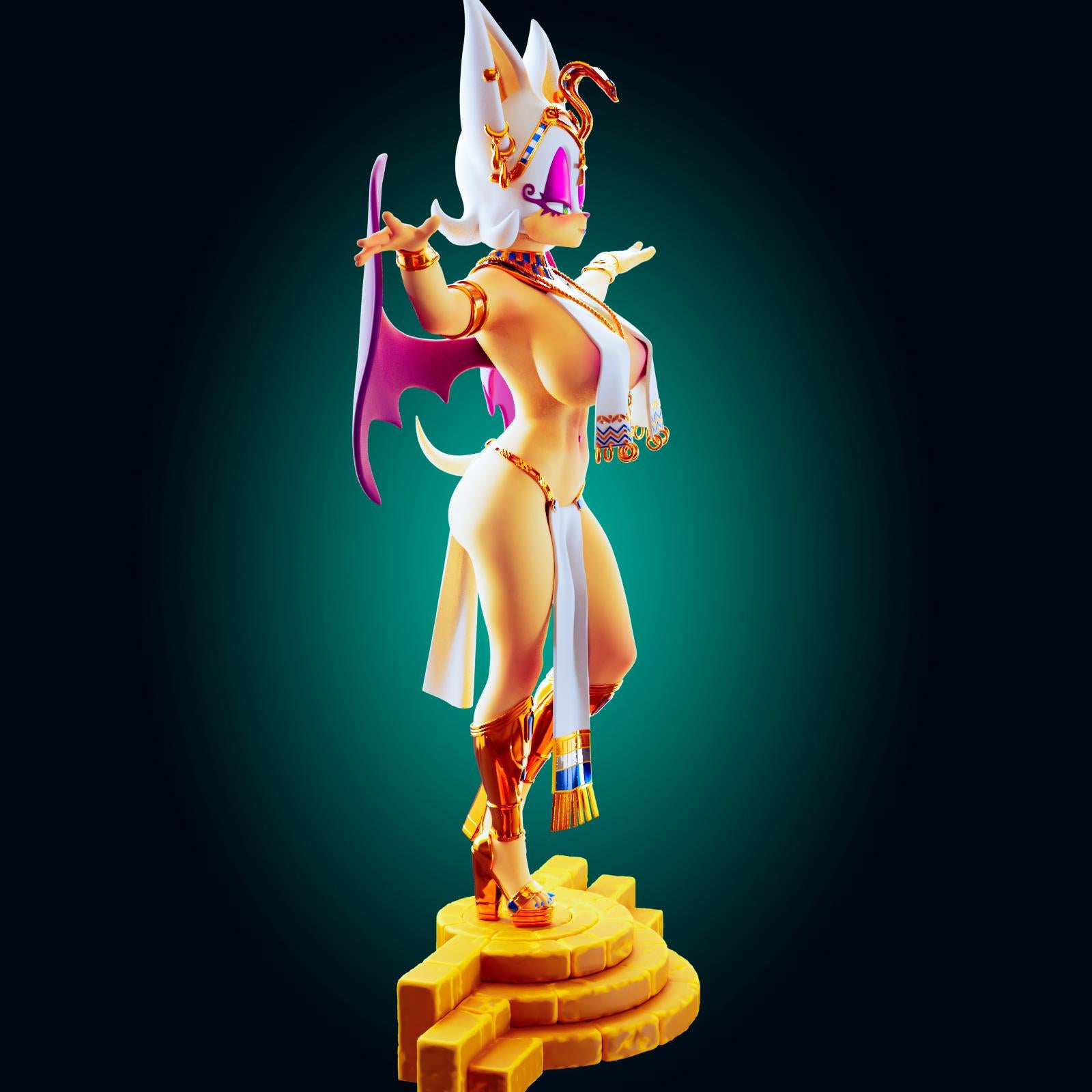 Egyptian Bat Girl Pin Up Model Kit | 3D Resin Print Figurine | Officer Rhu