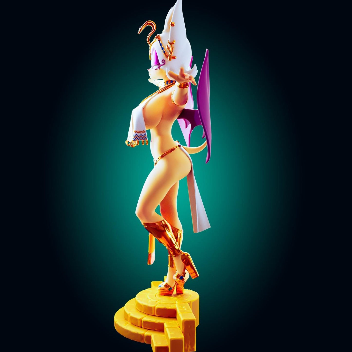 Egyptian Bat Girl Pin Up Model Kit | 3D Resin Print Figurine | Officer Rhu
