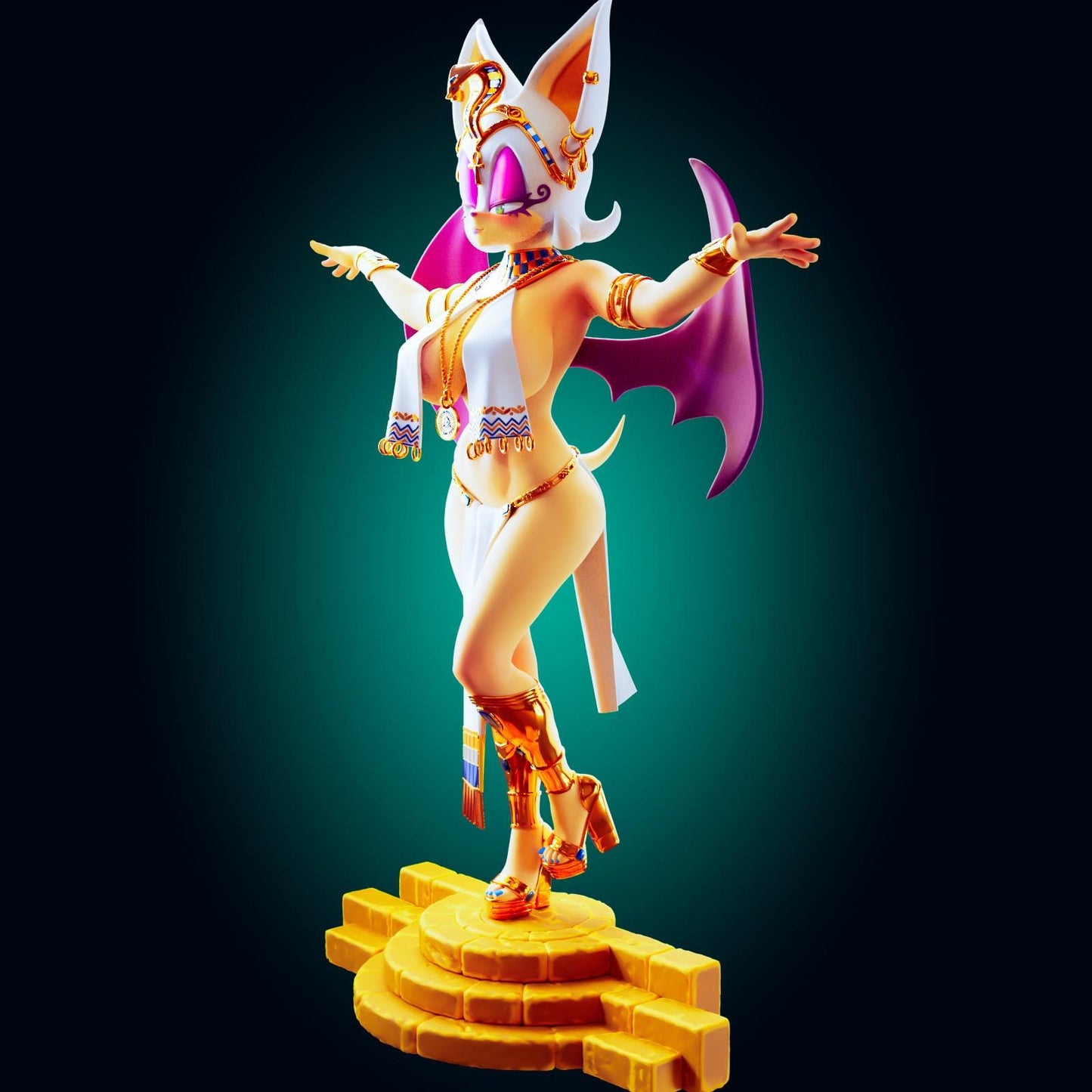 Egyptian Bat Girl Pin Up Model Kit | 3D Resin Print Figurine | Officer Rhu