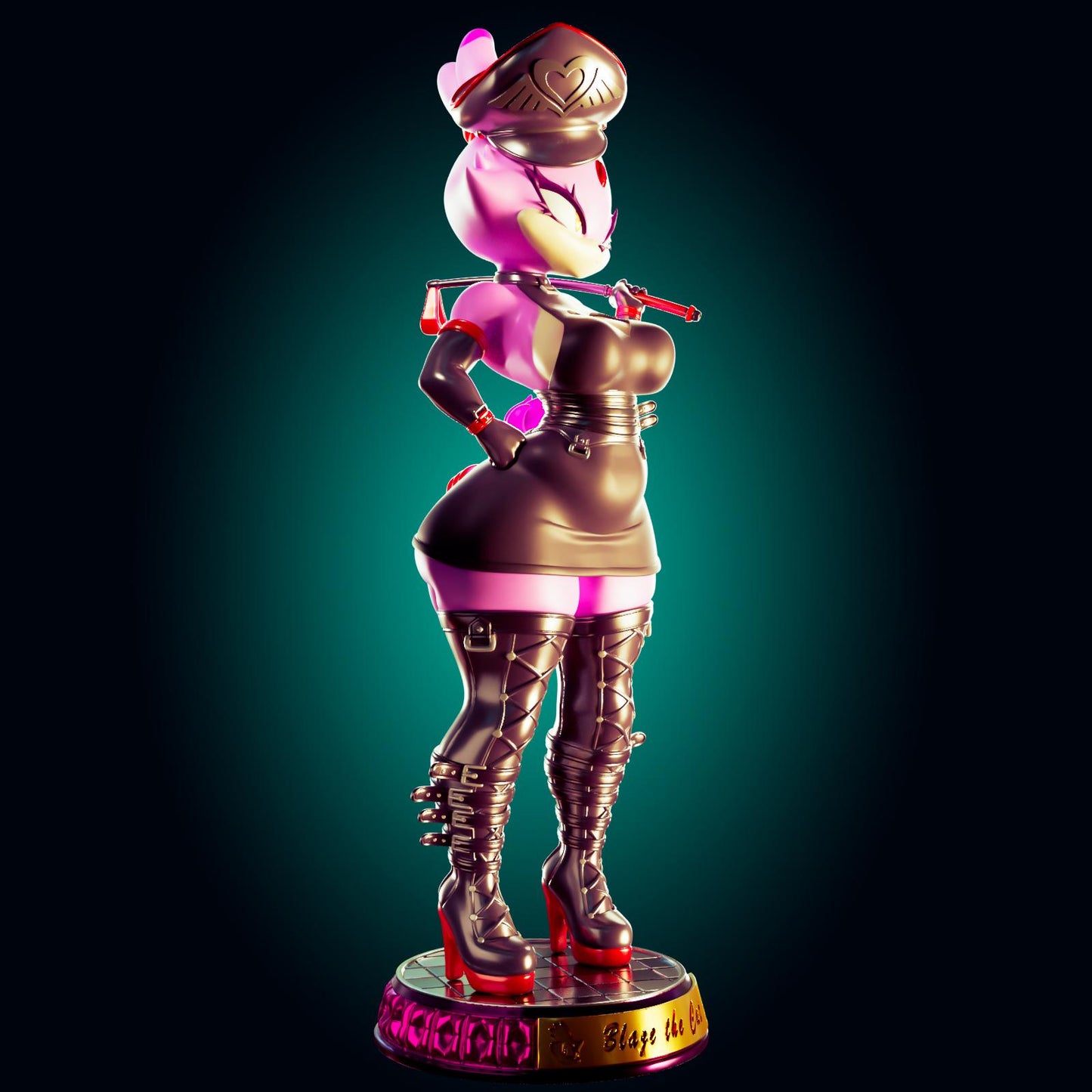 Goth Cat Girl Pin Up Model Kit | 3D Resin Print Figurine | Officer Rhu