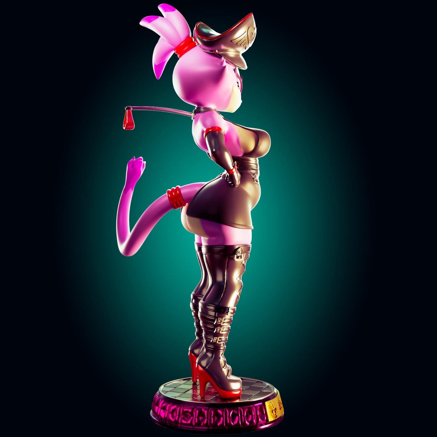 Goth Cat Girl Pin Up Model Kit | 3D Resin Print Figurine | Officer Rhu