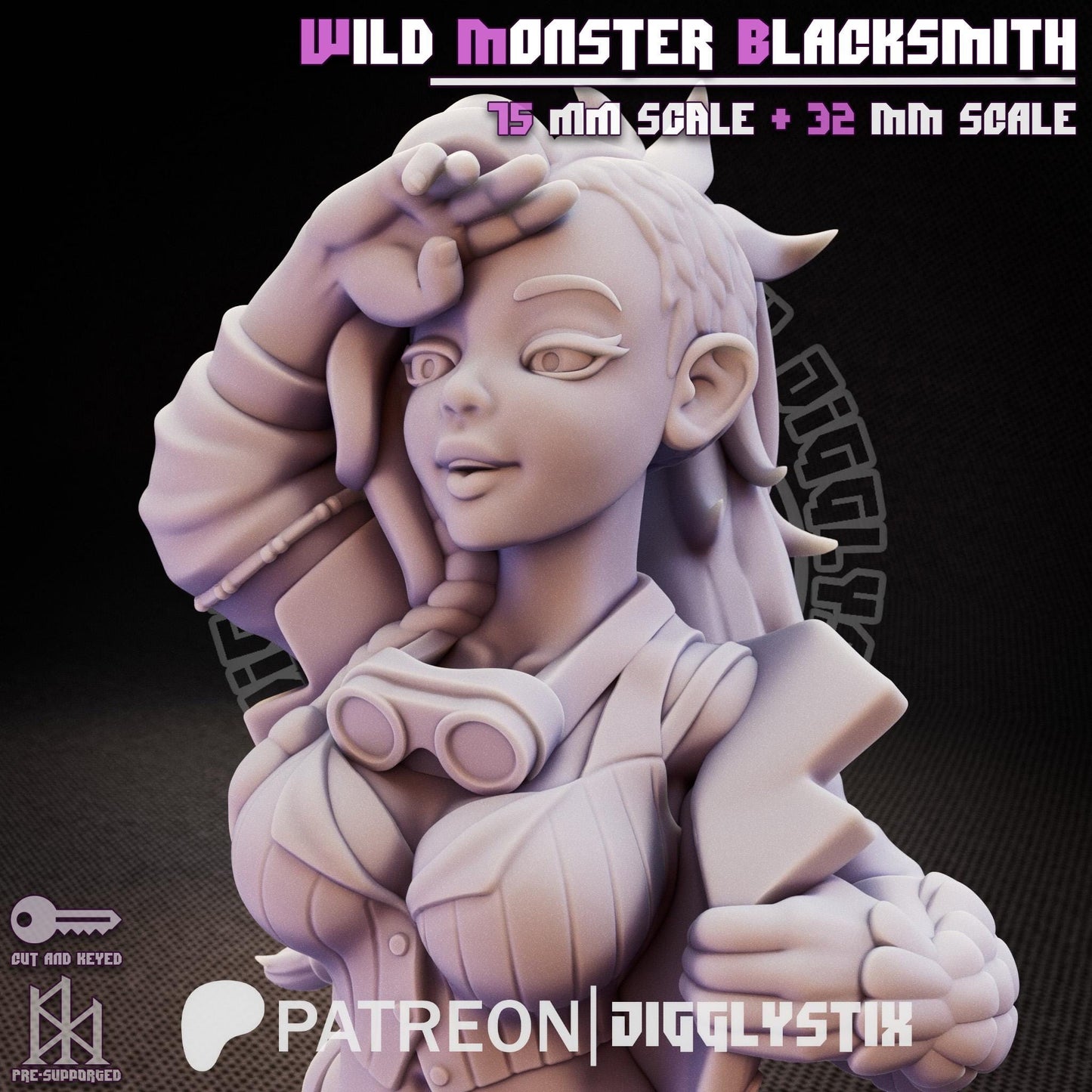 Wild Monster Blacksmith Pin Up Miniature | Jigglystix