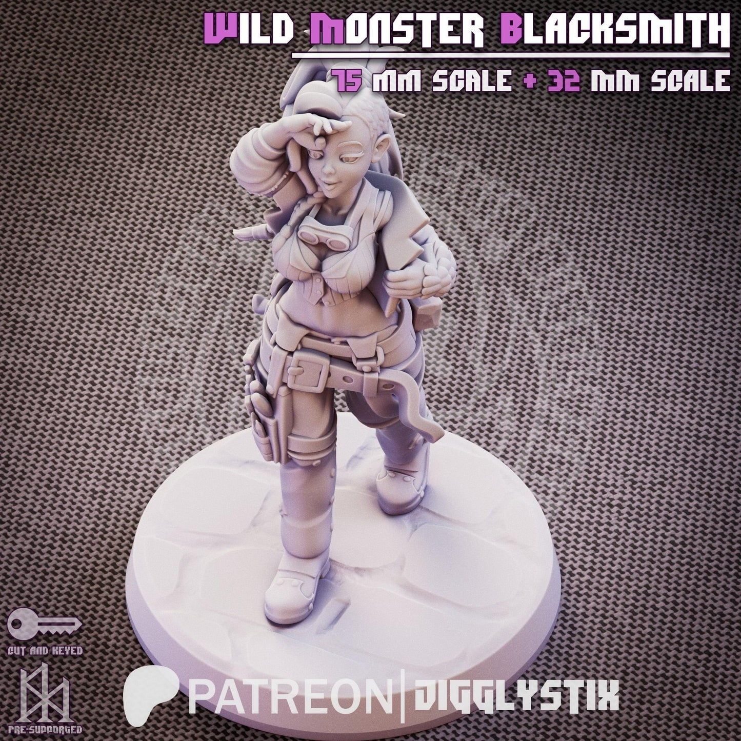 Wild Monster Blacksmith Pin Up Miniature | Jigglystix