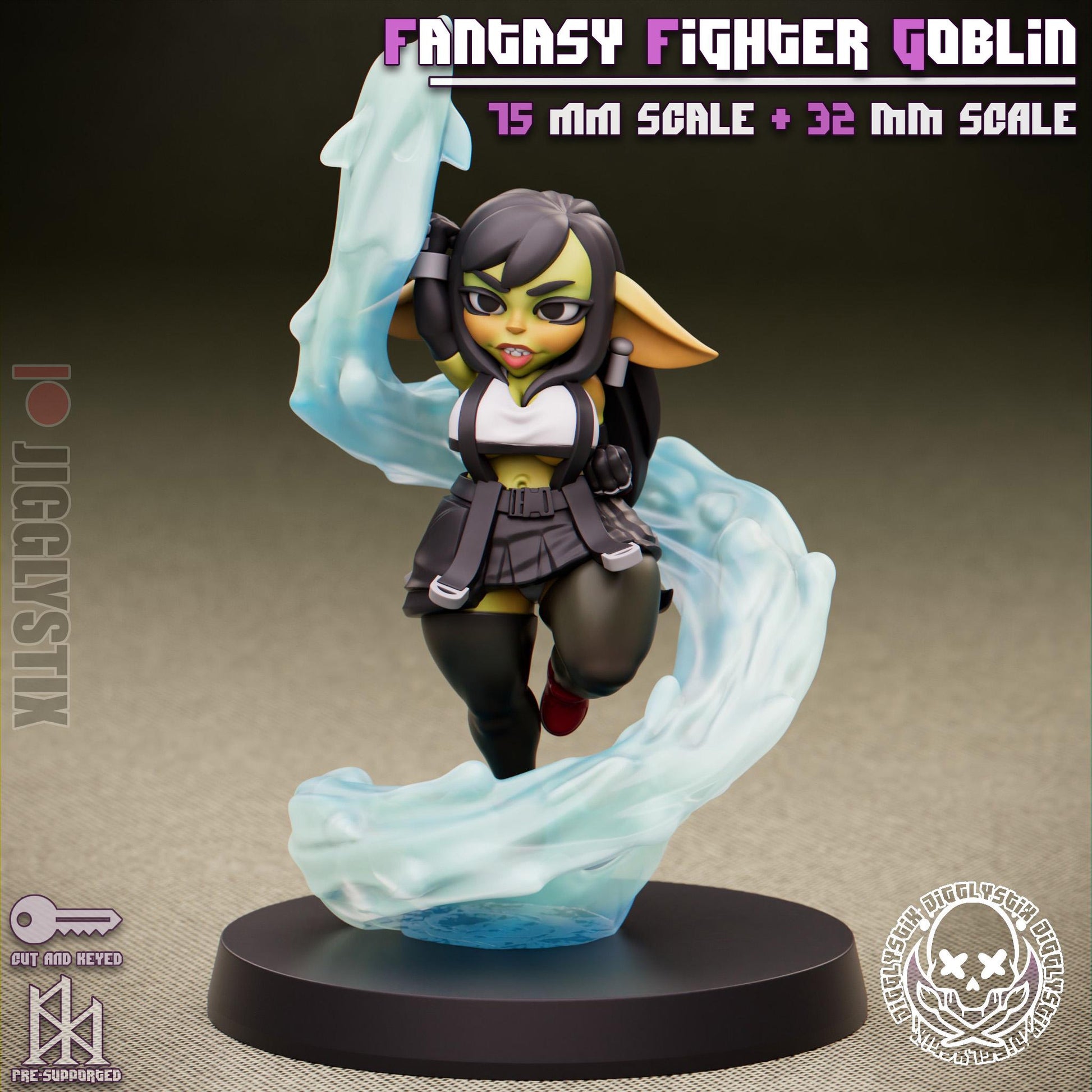 Fantasy Fighter Goblin Pin Up Miniature | Jigglystix