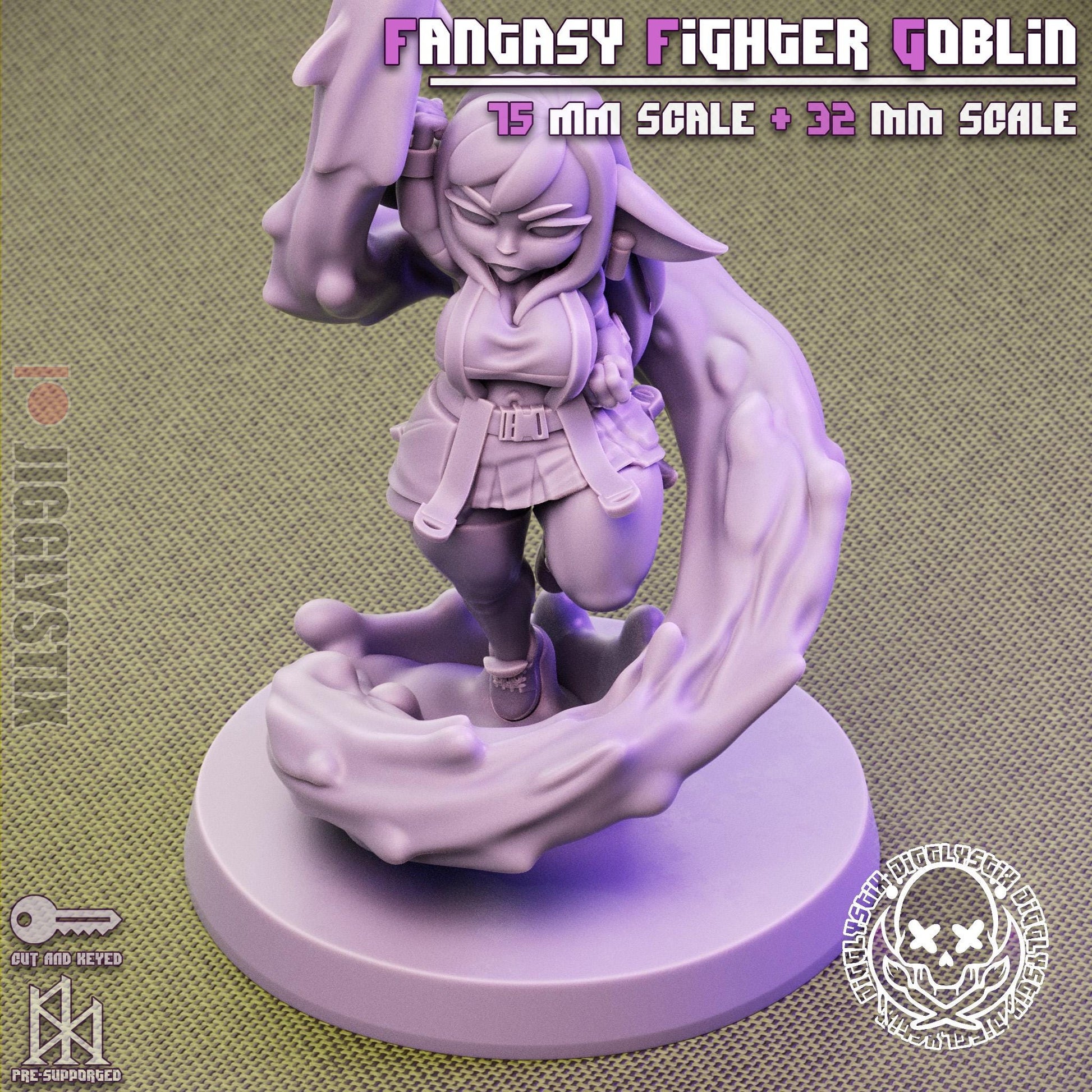 Fantasy Fighter Goblin Pin Up Miniature | Jigglystix
