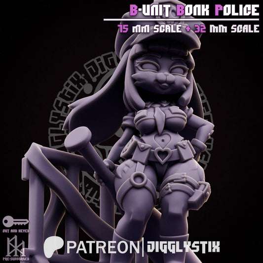 Bunny Cop Pin Up Miniature | Jigglystix