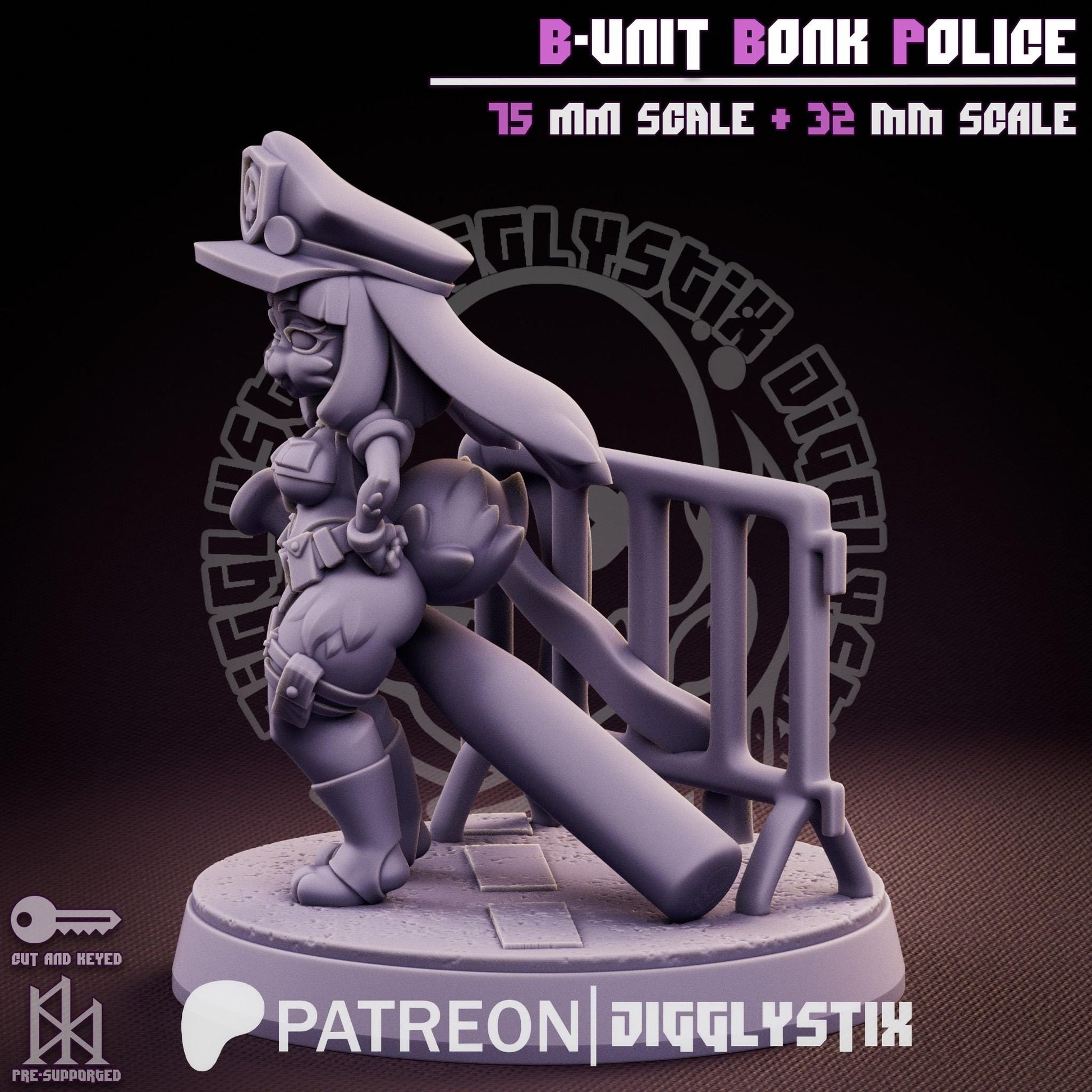 Bunny Cop Pin Up Miniature | Jigglystix