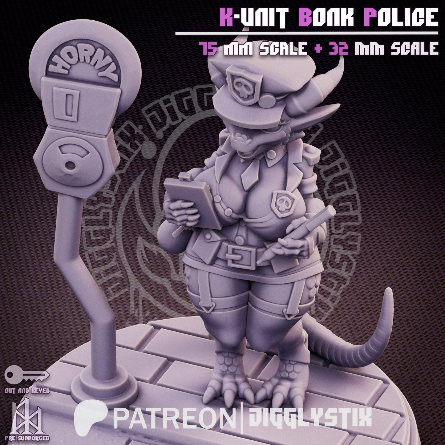 Kobold Cop Pin Up Miniature | Jigglystix